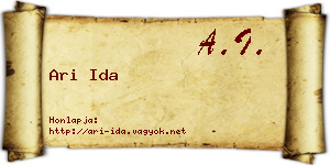 Ari Ida névjegykártya